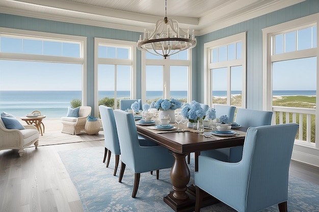 Coastal Dining Room Beachfront Elegance and Ocean Views