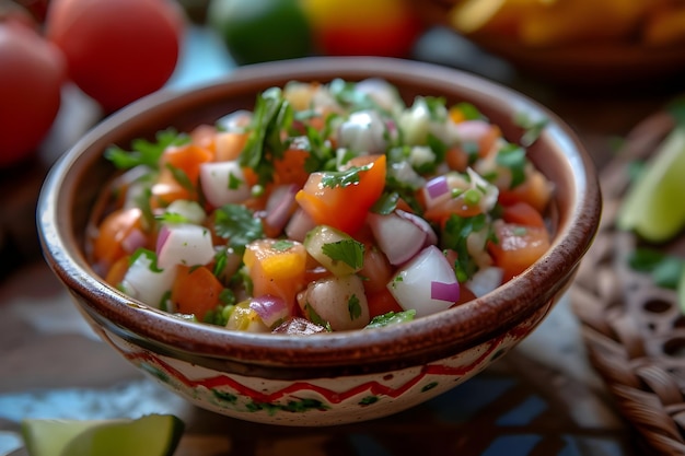 Coastal Elegance Ceviche Served in a Handmade Pottery Bowl