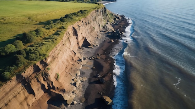 Photo coastal erosion reshapes shoreline