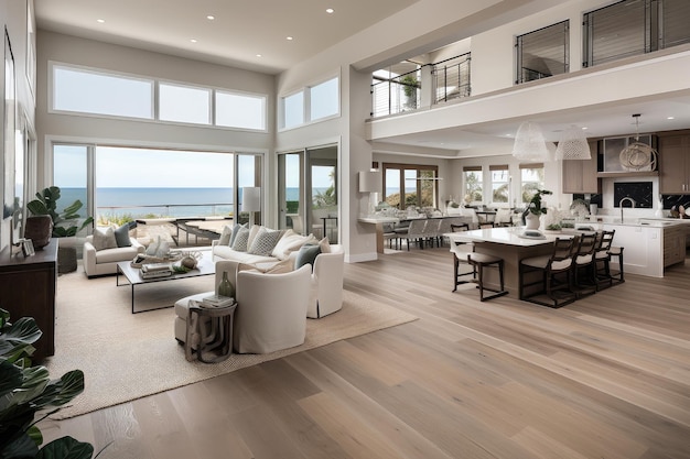 Premium AI Image | Coastal home interior with open floor plan ...