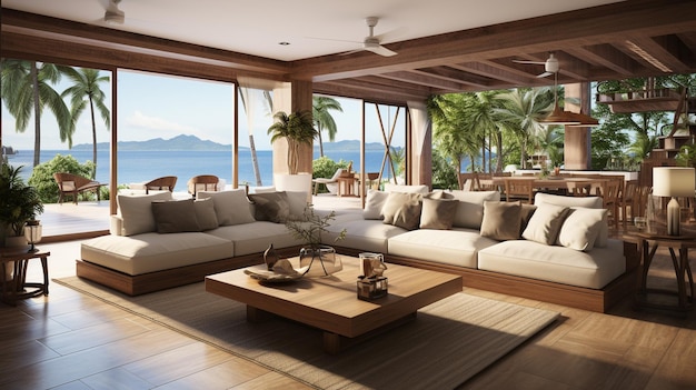 Premium AI Image | coastal living room