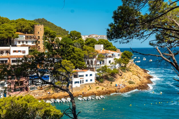 Coastal municipality of Sa Tuna on the coast of Begur in summer, Girona on the Costa Brava of Catalonia in the Mediterranean