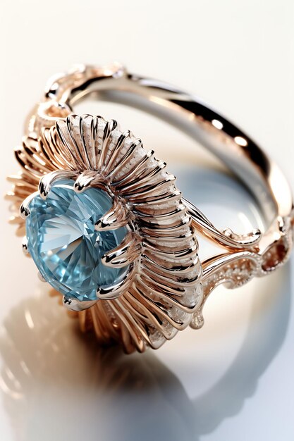 Прибрежное морское кольцо, кольцо из белого золота, пляжное кольцо, аквамарин, креативная минималистичная модная коллекция