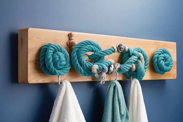 Photo coastal nautical rope towel rack