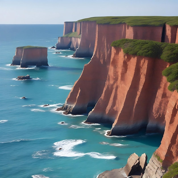 Coastal sea cliffs and rock formations AI generated