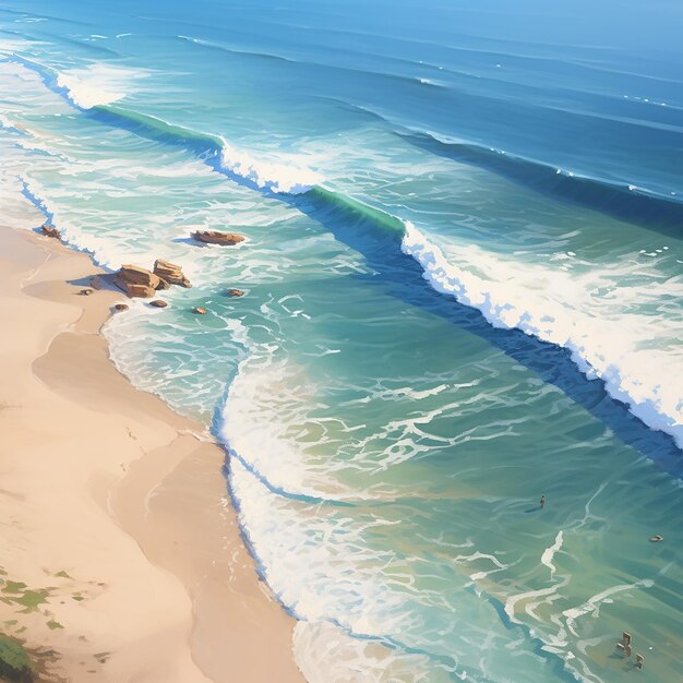 Photo coastal serenity aerial beachscape