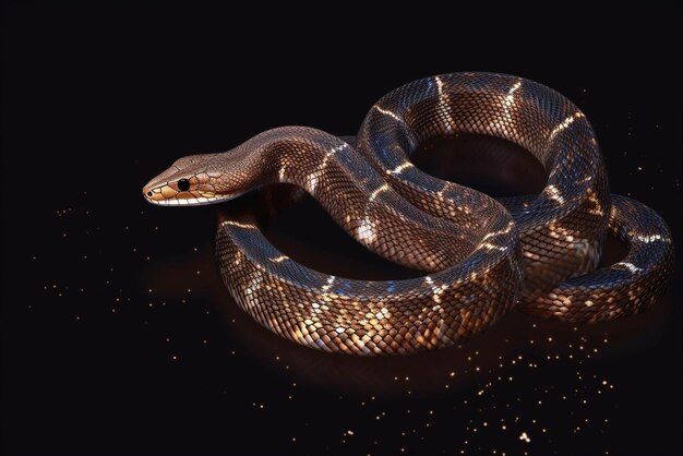 Photo coastal snake on dark background