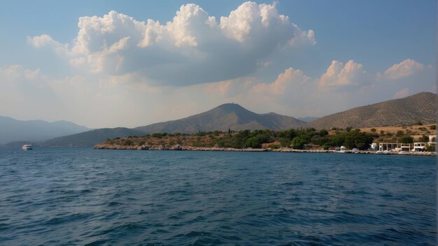 Coastal view of Kas with boats and lush hills