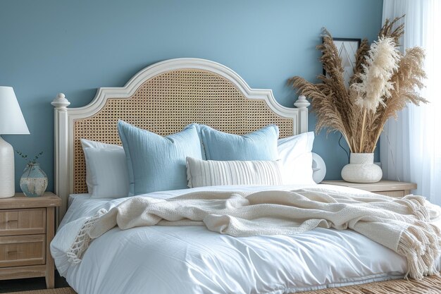 Спальня в прибрежном стиле, вдохновленная спокойными цветами побережья
