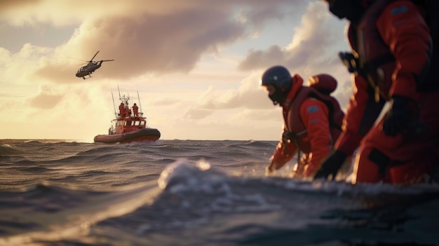 Photo coastguard speedboat in action aig41