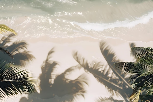 Фото Береговая линия на тропическом пляже с пальмами и бирюзовым океаном
