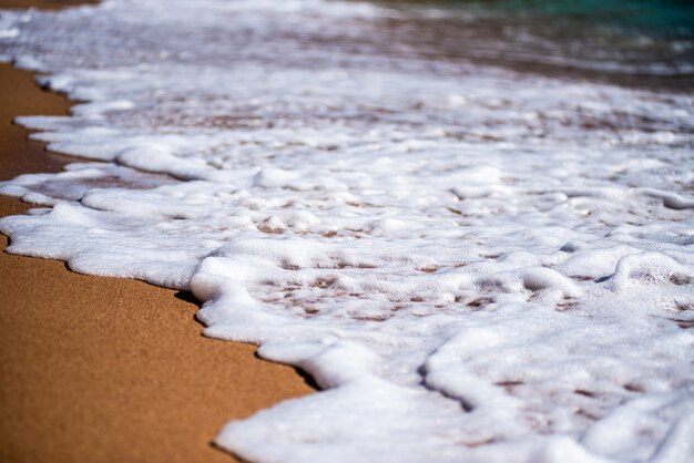 Coastline background Sea wave and sand