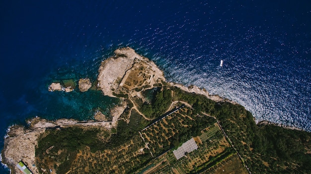 The coastline of Italy is from the air