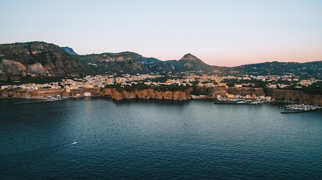 The coastline of Italy is from the air