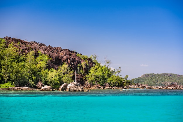 Coastline of Mahe island, Seychelles