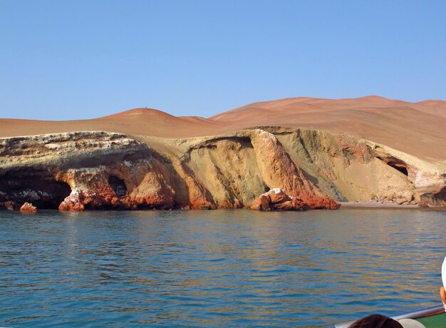 The coastline of Pacific ocean Paracas Peru