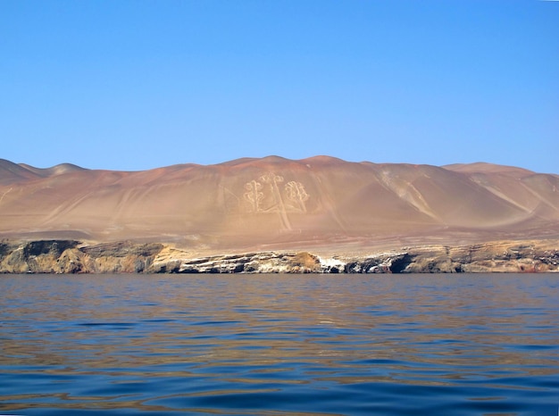 The coastline of Pacific ocean Paracas Peru