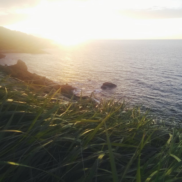 Foto linea costiera alla luce del sole