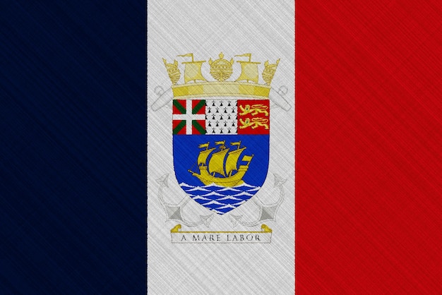 Coat of arms of Federation of Territorial Collectivity of SaintPierre and Miquelon on flag France