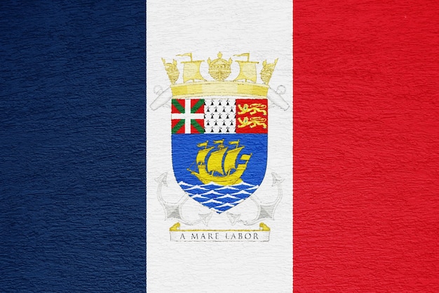 Coat of arms of Federation of Territorial Collectivity of SaintPierre and Miquelon on flag France