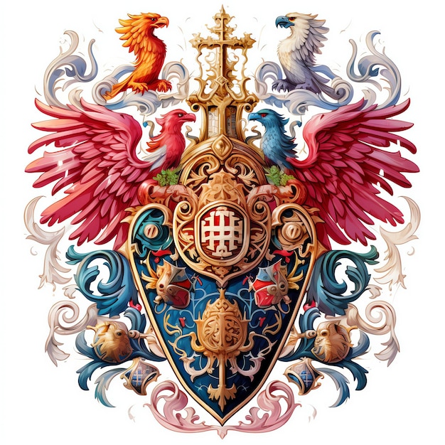 Coat of arms Medieval watercolor fantasy