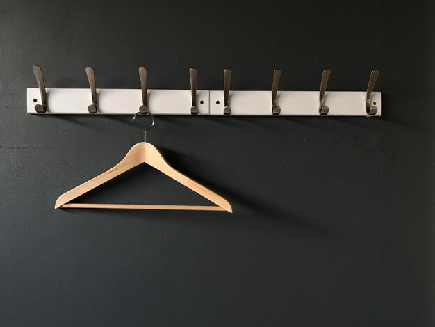 Photo coathanger hanging on hook