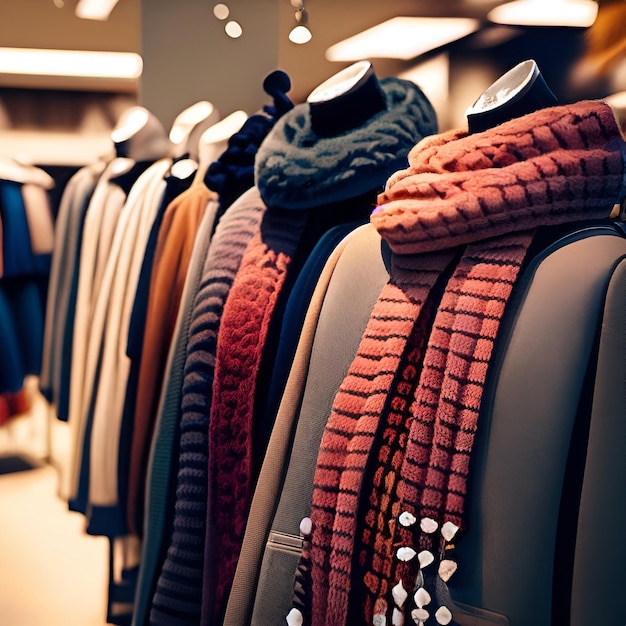 코트 스카브 스웨터 가게에서 판매되는 옷