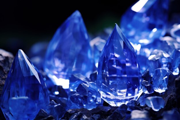 Photo cobalt blue crystal stone rock gem nature generate ai