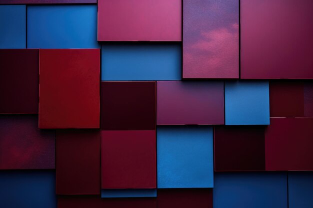 Cobalt and maroon fragmented dream minimalism in a negative artistic space