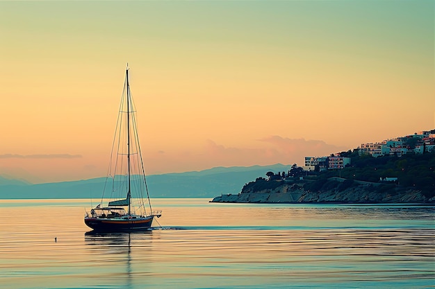 Photo cobalt waters greece yacht sails