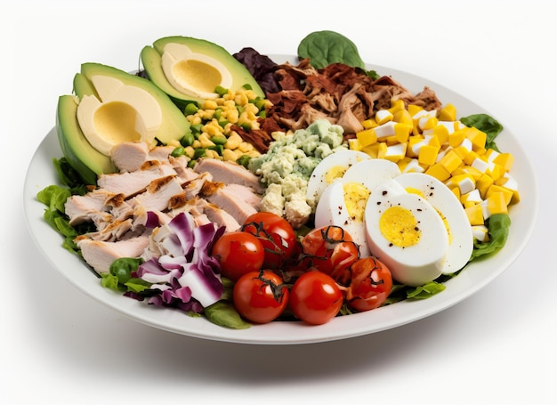 Cobb Salad on the white background