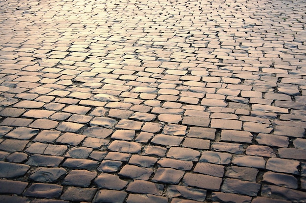 Cobbled road as background