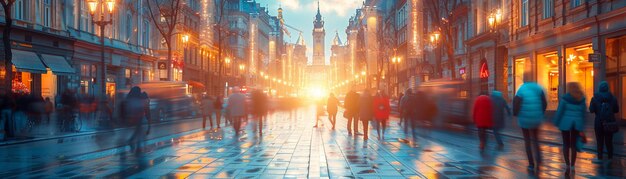 Photo cobbled streets of a historic city center with tourists exploring