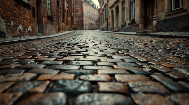 Photo cobblestone street in the old city