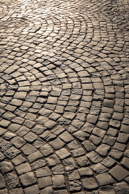 Cobblestone in sunset light