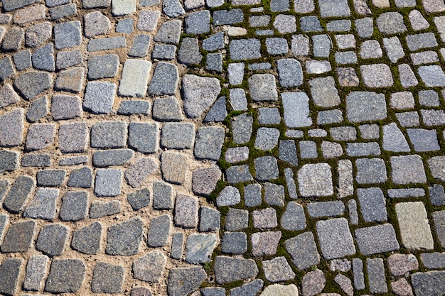 cobblestones on the pavement for pedestrian traffic