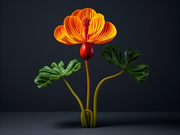 Photo cobra saffron flower in studio background single cobra saffron flower beautiful flower