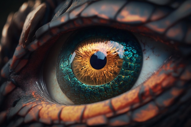 Photo cobra snake eye closeup generative ai