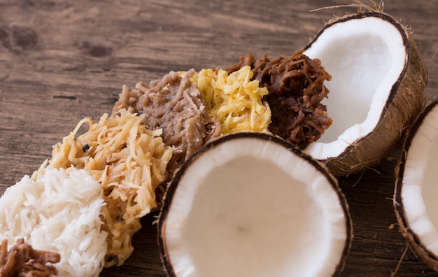 Cocada a typical brazilian sweet. Coconut sweet .