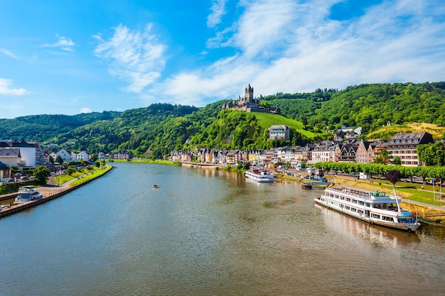 Cochem stad luchtfoto Duitsland