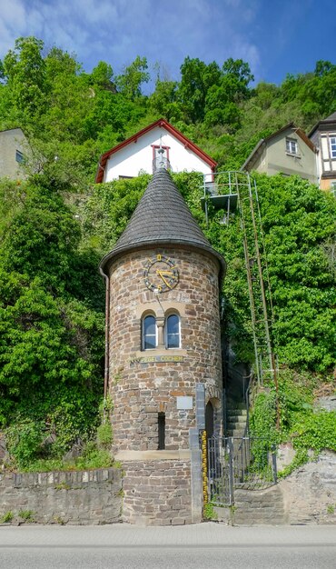 Photo cochem with flood gauge tower