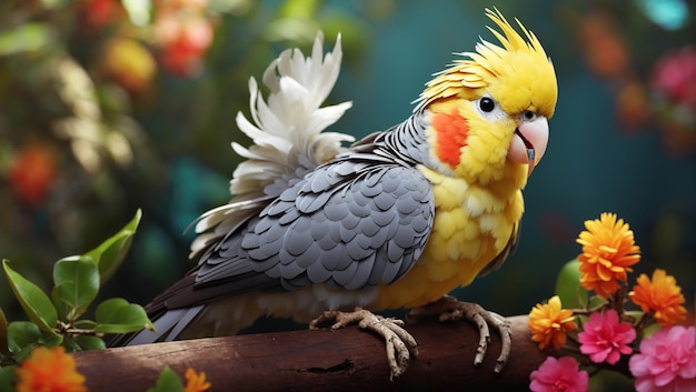 A cockatiel bird isolated generative AI