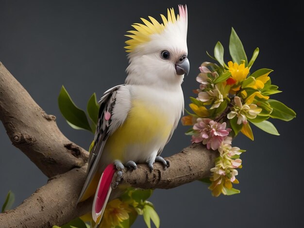 A cockatiel bird isolated generative AI