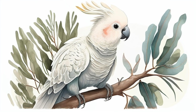 Photo a cockatoo bird with a pink cheek