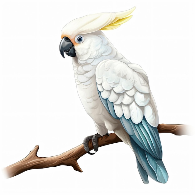 Cockatoo clip art isolated on white background