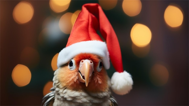 Cockatoo parrot with a red head on a gray background