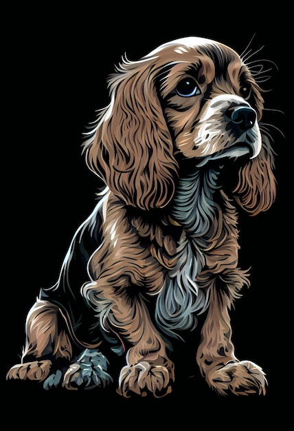 Cocker Spaniel Cute Puppy Dog High Quality Print vector Art Graphic print