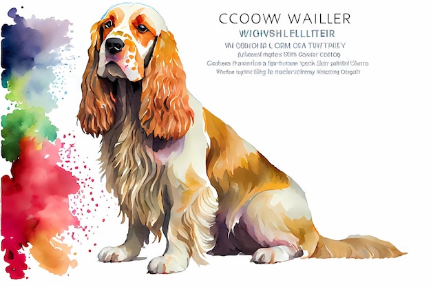 cocker spaniel dog portrait cavalier king Created using generative AI