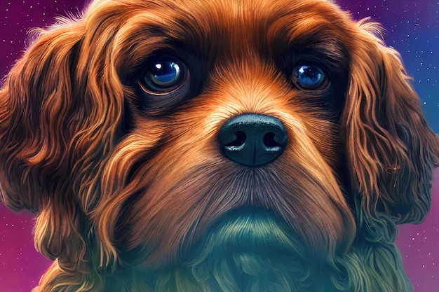 Cocker spaniel puppy color illustration