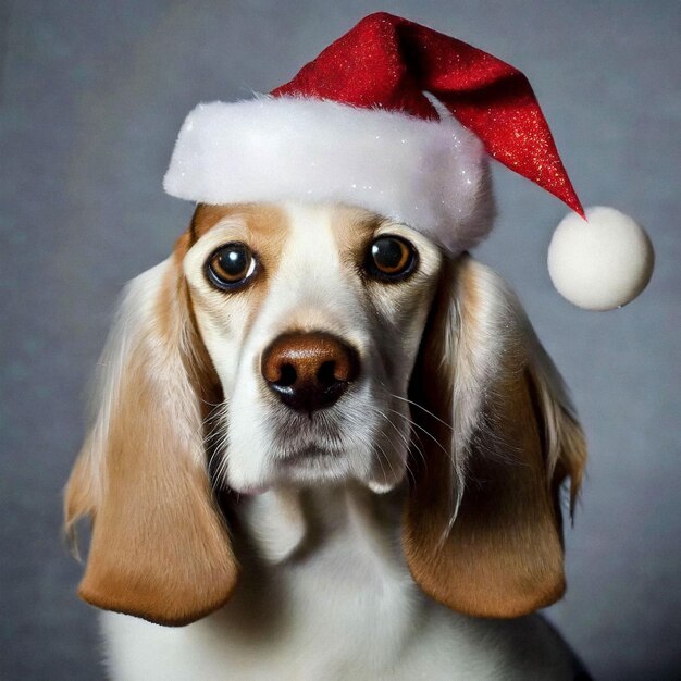 Cocker Spaniel Sparkles in New Years Hat and Cheer